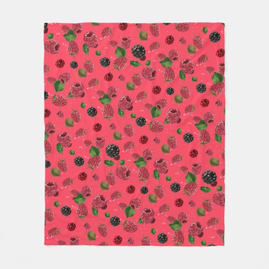 Raspberry Pattern Fleecedecke (Vorderseite)