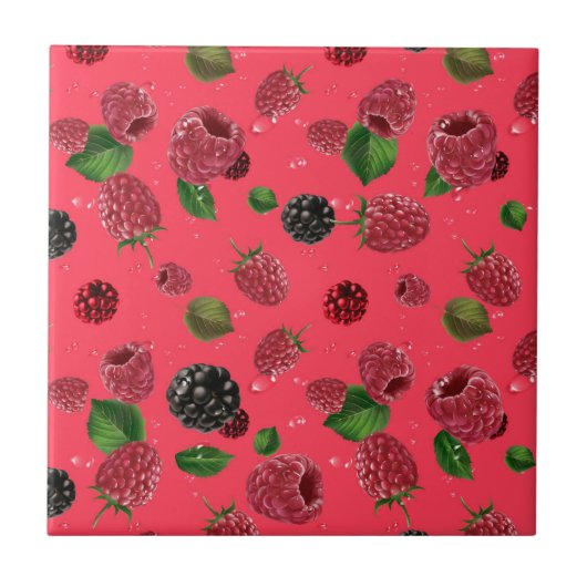 Raspberry Pattern Fliese (Vorderseite)