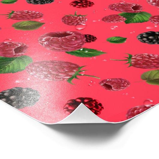Raspberry Pattern Fotodruck (Ecke)