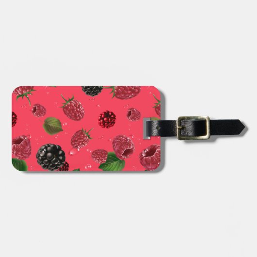 Raspberry Pattern Gepäckanhänger (Vorderseite horizontal)