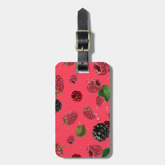 Raspberry Pattern Gepäckanhänger (Vorderseite vertikal)