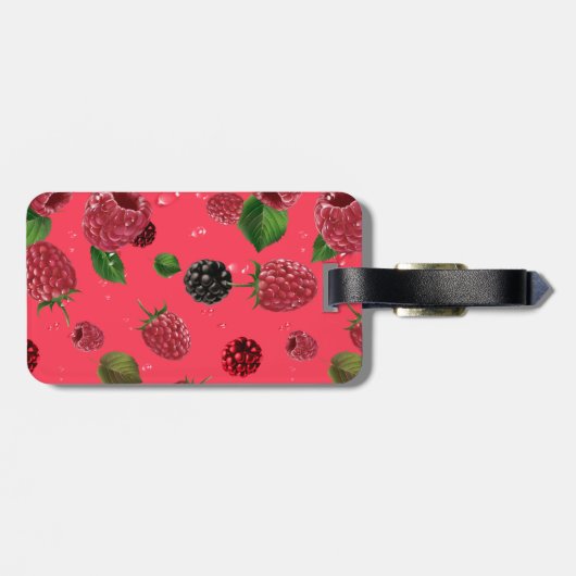 Raspberry Pattern Gepäckanhänger (Rückseite horizontal)