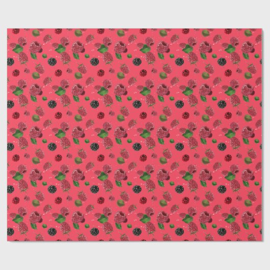 Raspberry Pattern Geschenkpapier (Flach)