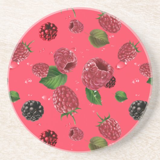 Raspberry Pattern Getränkeuntersetzer (Vorne)