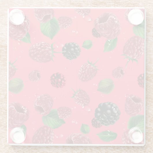 Raspberry Pattern Glasuntersetzer (Rückseite)