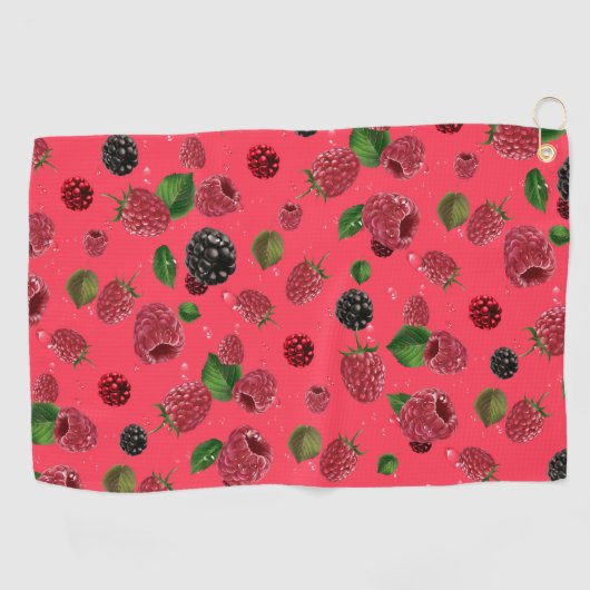 Raspberry Pattern Golfhandtuch (Horizontal)