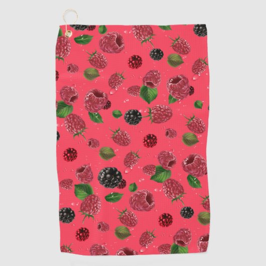 Raspberry Pattern Golfhandtuch (Vorderseite)