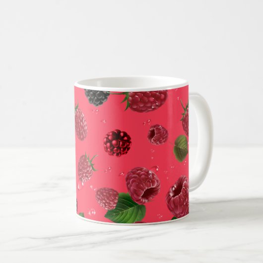 Raspberry Pattern Kaffeetasse (VorderseiteRechts)