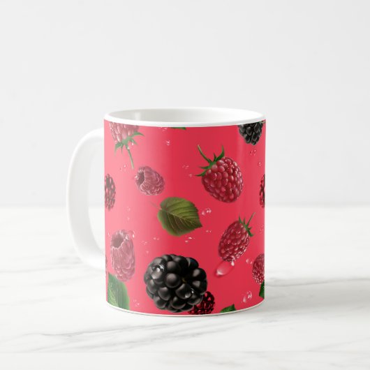 Raspberry Pattern Kaffeetasse (Vorderseite Links)