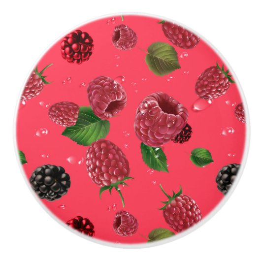 Raspberry Pattern Keramikknauf (Vorderseite)