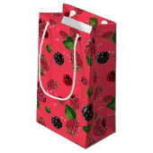 Raspberry Pattern Kleine Geschenktüte (Rückseite Schrägansicht)