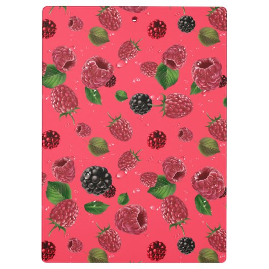 Raspberry Pattern Klemmbrett (Rückseite)