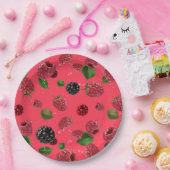 Raspberry Pattern Pappteller (Party)