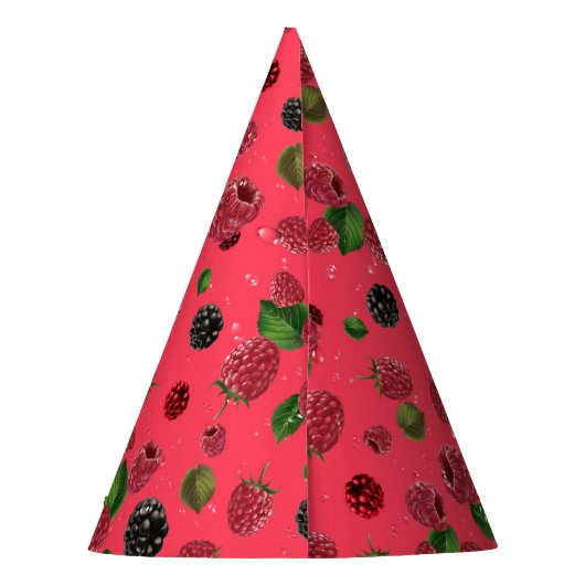 Raspberry Pattern Partyhütchen (Rückseite)