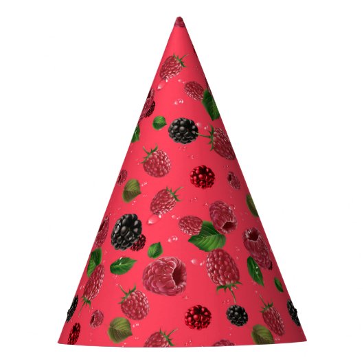 Raspberry Pattern Partyhütchen (Vorderseite)