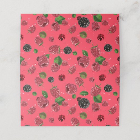 Raspberry Pattern Platzkarte (Außenseite Aufgefaltet)