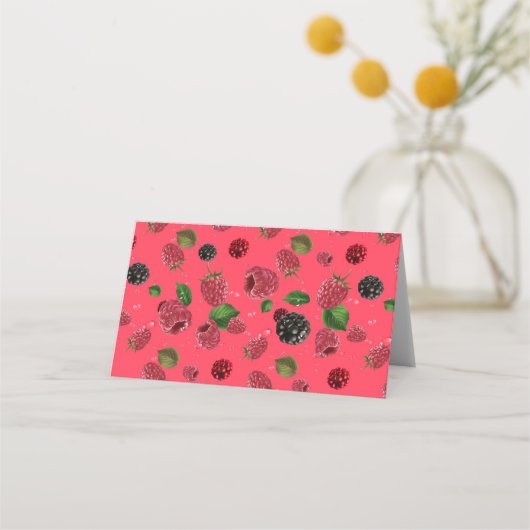 Raspberry Pattern Platzkarte (Vorderseite)