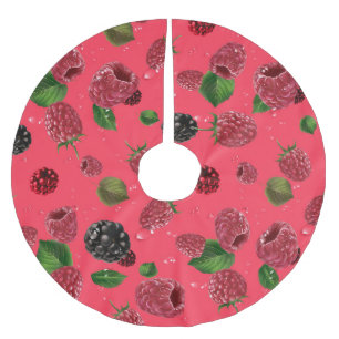 Raspberry Pattern Polyester Weihnachtsbaumdecke