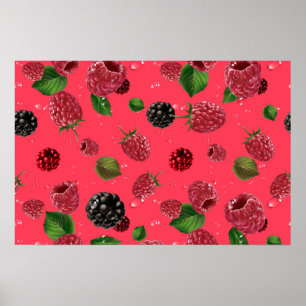Raspberry Pattern Poster