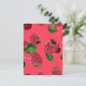 Raspberry Pattern Postkarte (Stehend Vorderseite)
