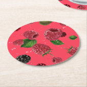 Raspberry Pattern Runder Pappuntersetzer (Angewinkelt)