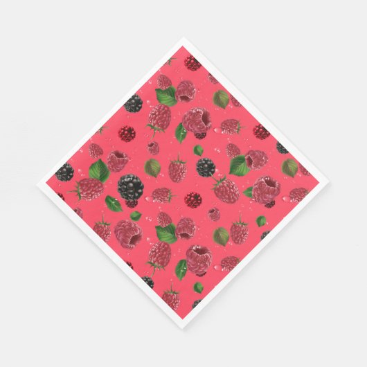 Raspberry Pattern Serviette (Ecke)