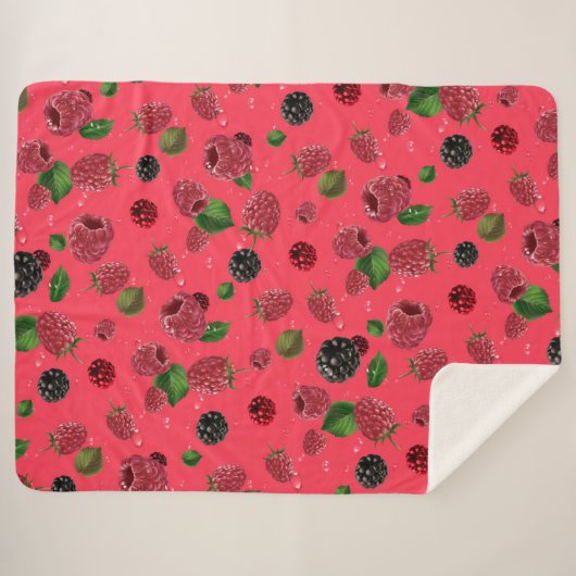 Raspberry Pattern Sherpadecke (Vorderseite (Horizontal))