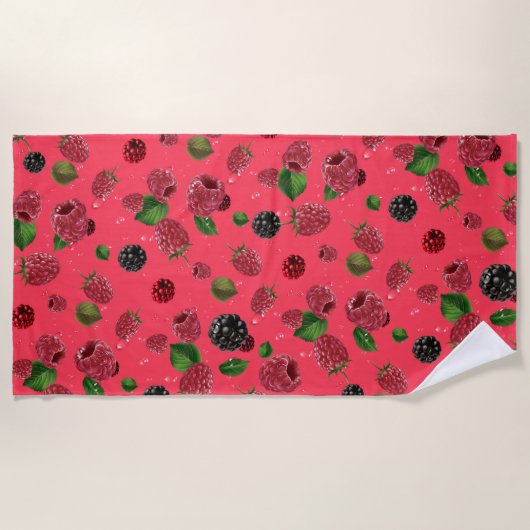 Raspberry Pattern Strandtuch (Vorderseite)