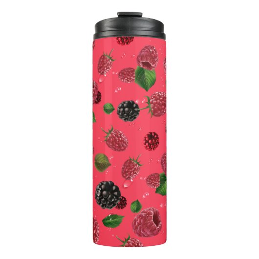 Raspberry Pattern Thermosbecher (Vorderseite)