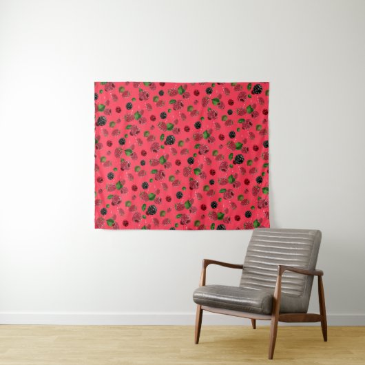 Raspberry Pattern Wandteppich (Beispiel (Horizontal))
