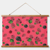 Raspberry Pattern Wandteppich Mit Holzrahmen (Vorderseite)