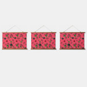 Raspberry Pattern Wandteppich Mit Holzrahmen (Dreifach)