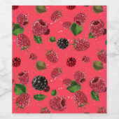 Raspberry Pattern Weinetikett (Einzelnes Label)