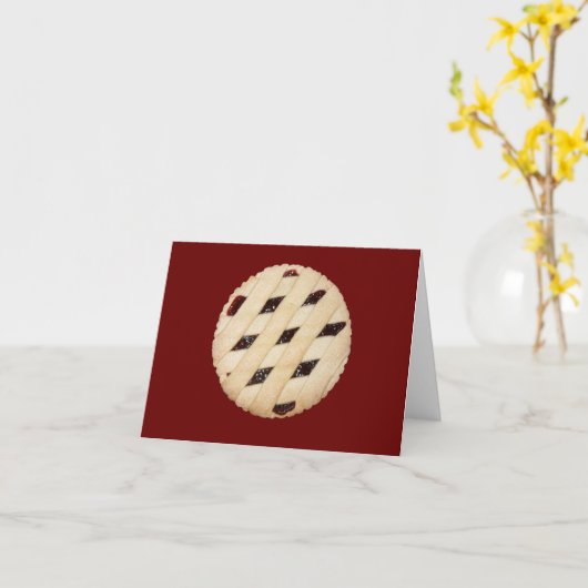 Raspberry Pie/Tart Notecard Karte (Gelbe Blume)
