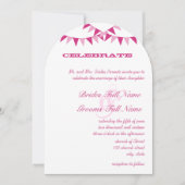 Raspberry Pink Bunting Pennant Wedding Einladungen (Vorderseite)