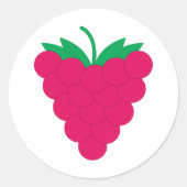 Raspberry Pink Fruit Berry Runder Aufkleber (Vorderseite)