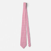 Raspberry Pink Gingham Kariert Prüfmuster Krawatte (Vorderseite)