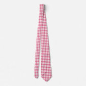 Raspberry Pink Gingham Kariert Prüfmuster Krawatte (Rückseite)