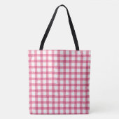Raspberry Pink Gingham Kariert Prüfmuster Tasche (Vorderseite)