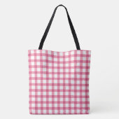 Raspberry Pink Gingham Kariert Prüfmuster Tasche (Rückseite)