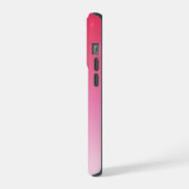 Raspberry Pink Gradient Custom Monogram Name iPhone Hülle (Linke Seite)