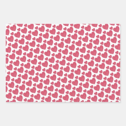 Raspberry Pink Heart Geschenkpapier Set (Vorderseite)