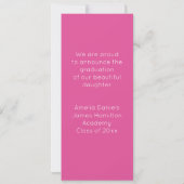 Raspberry Pink Modern Graduation Announcement Card Einladung (Rückseite)