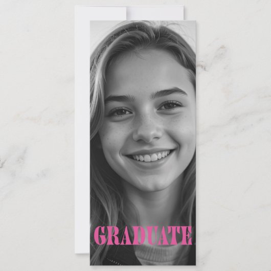 Raspberry Pink Modern Graduation Announcement Card Einladung (Vorderseite)