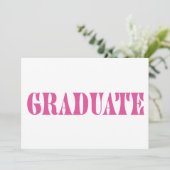 Raspberry Pink Modern Graduation Party Invitation (Stehend Vorderseite)