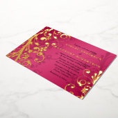 Raspberry Pink Real Gold Foil Blumenzwiese Folieneinladung (Gedreht)