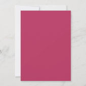 Raspberry Pink Script Hochzeitstisch Sitzordnung Einladung (Rückseite)