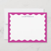 Raspberry Pink Wavy Frame Note Card Einladung (Vorderseite)