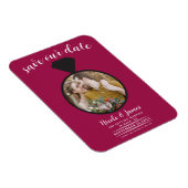 Raspberry Pink Wedding Ring Foto Save the Date Magnet (Rechte Seite)