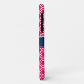 Raspberry Pink Welch marokkanische Pattern Navy Mo Case-Mate iPhone Hülle (Hinten/Links)